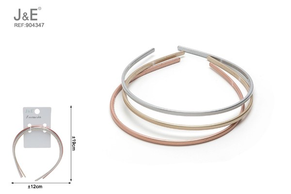 Diadema fina dorado/plata 3pcs