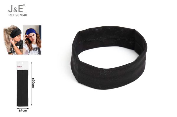 Turbante de pelo/negro 4cm