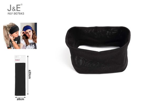 Turbante de pelo/negro 6cm