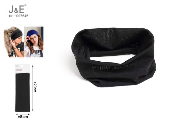 Turbante de pelo/negro 8cm