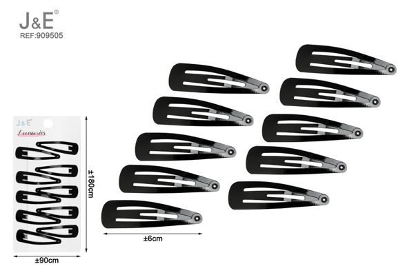 6cm pinzas del pelo color negro