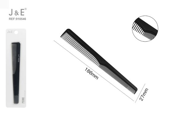 186mm peine negro de dientes finos 2 en 1