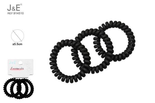 Goma espiral esmerilada negros