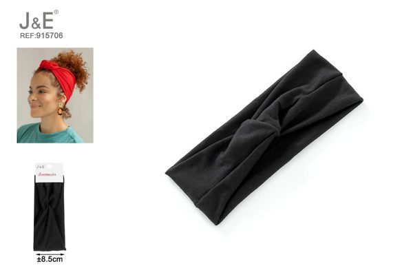 Turbante anudado color negro 8.5cm