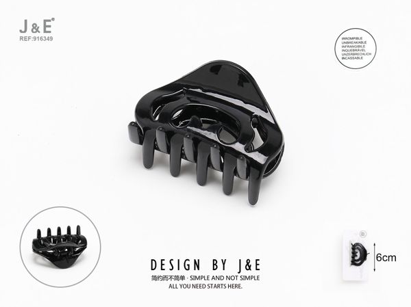 6cm pinza de pelo irrompible/negro