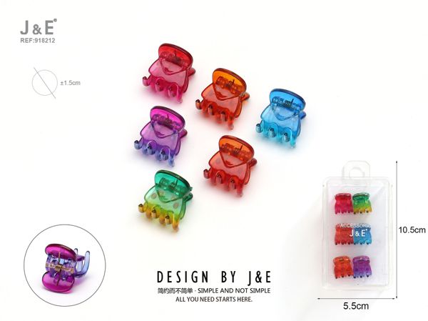 1.5cm/6pcs mini pinza de pelo/multicolor