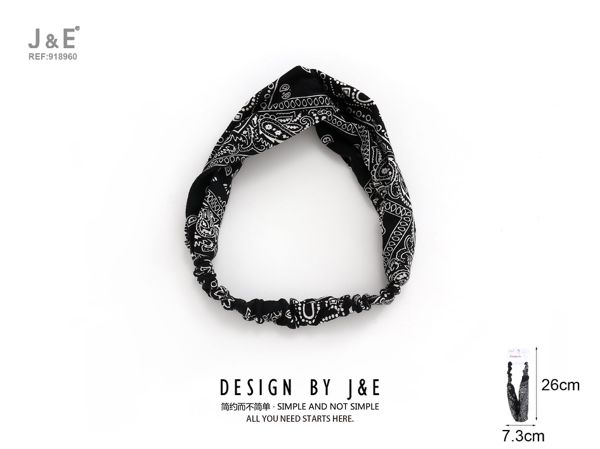 Turbante de flor en negro