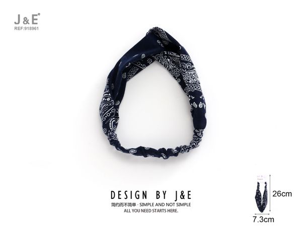 Turbante de flor en azul