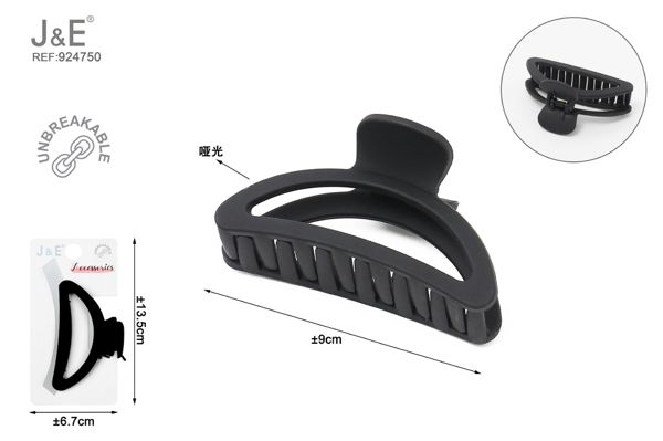 Pinza de pelo irrompible/negro 9cm