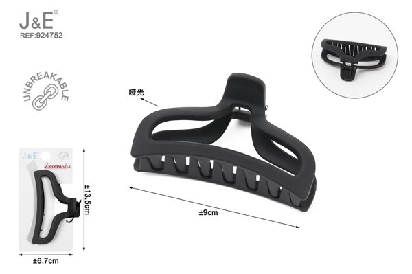 Pinza de pelo irrompible/negro 9cm