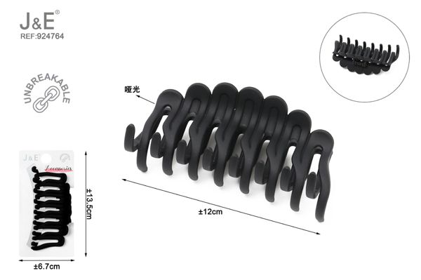 Pinza de pelo irrompible/negro 12cm