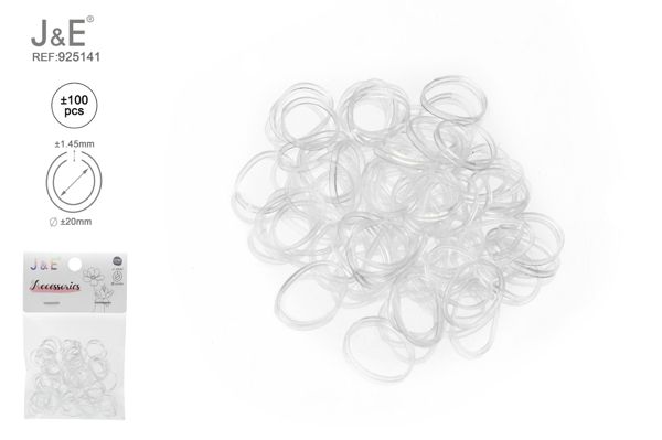 1.5cm goma altamente elastica ±100pcs transp.