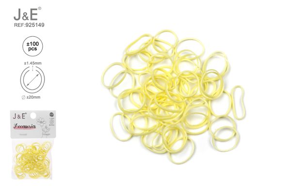 1.5cm goma altamente elastica ±100pcs amarillo