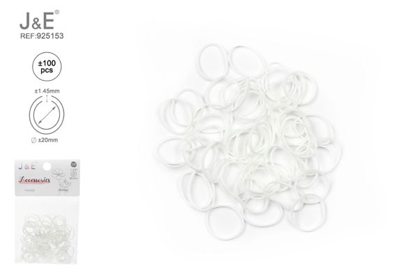 1.5cm goma altamente elastica±-100pcs blanco