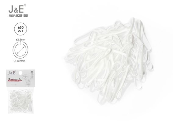 3.5~4cm goma altamente elastica ±60pcs blanco