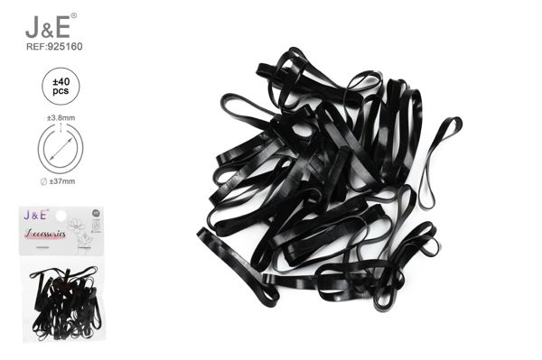 3.5~4cm goma ancha altamente elastica ±40pcs negro
