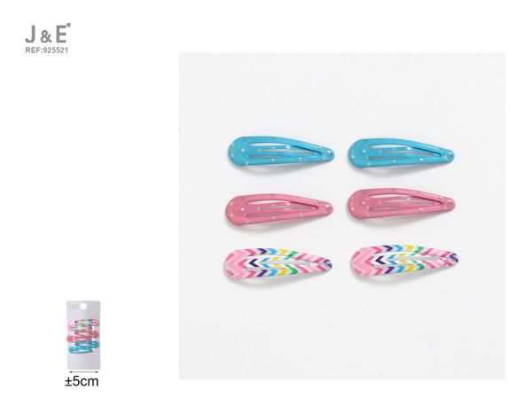 5cm pack de pinzas de pelo azul y pink 6pcs