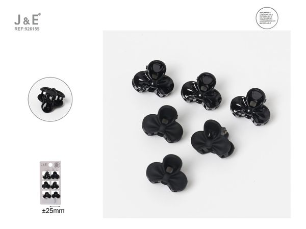 Mini pinza negra pajarita 6pcs 2.5cm