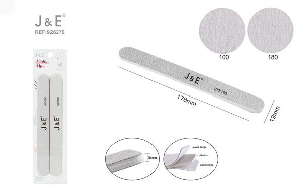 100/180 lima de uñas 5mm 19*178mm recto