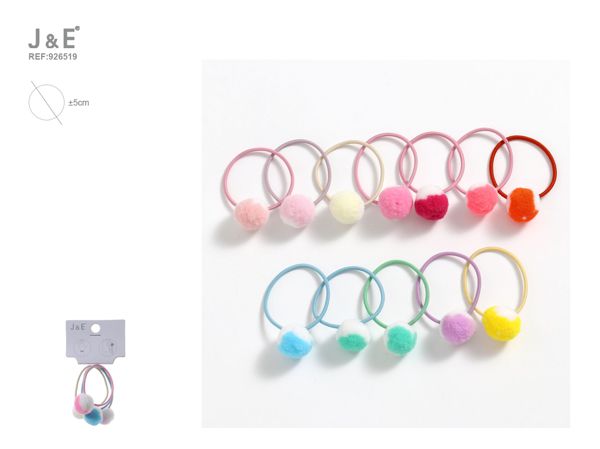 5cm goma del pelo serie pompon 4pcs