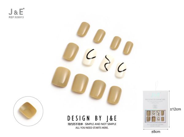 Set de uñas postizas desmontables 12pcs
