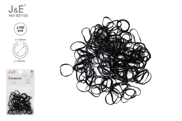 1.5cm goma altamente elastica ±160pcs negra