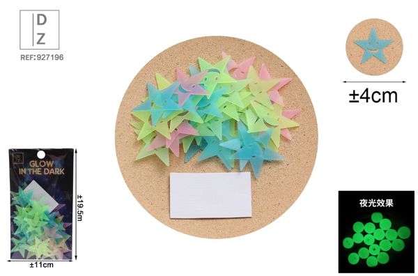 ±4cm adhesivo fluorescente estrella