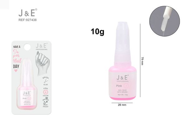 Pegamento de uñas postizas 10g rosa