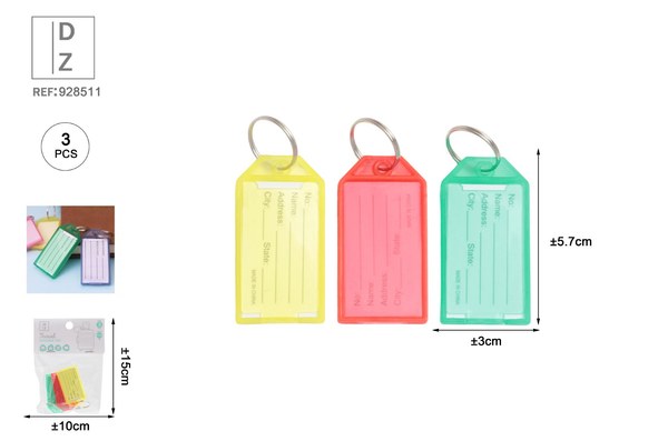 Etiqueta de equipaje 3pcs mixto
