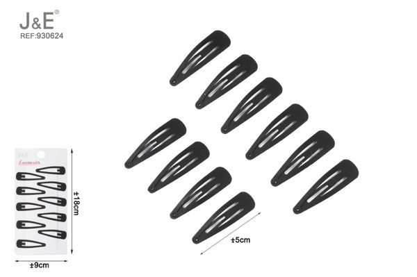 5cm pinzas de pelo negro 10pcs
