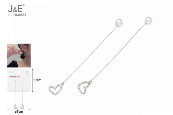 Pendientes perlas corazon oro blanco