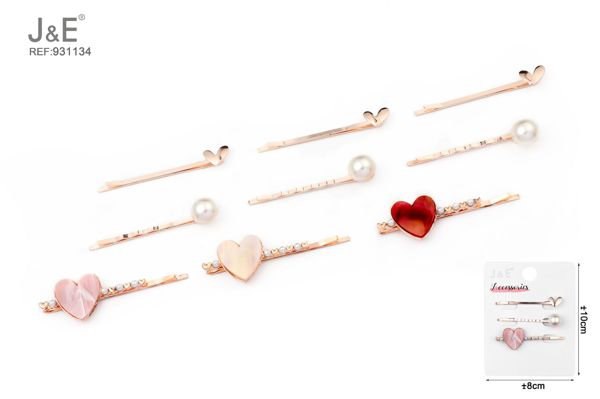 Set pinza de pelo corazon 3pcs