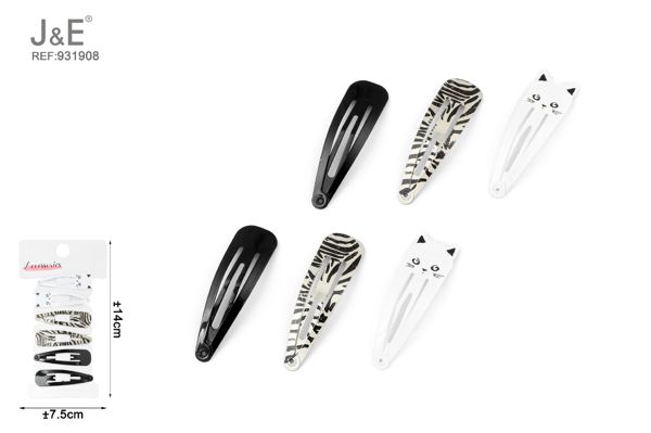 Pinza de pelo zebra 6pcs