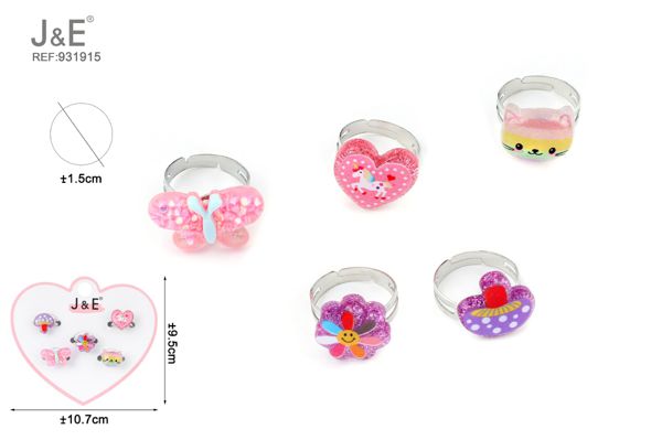 Anillos para ninas 5pcs