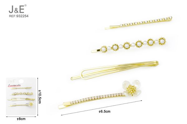 Set pinza de pelo con perlas 4pcs