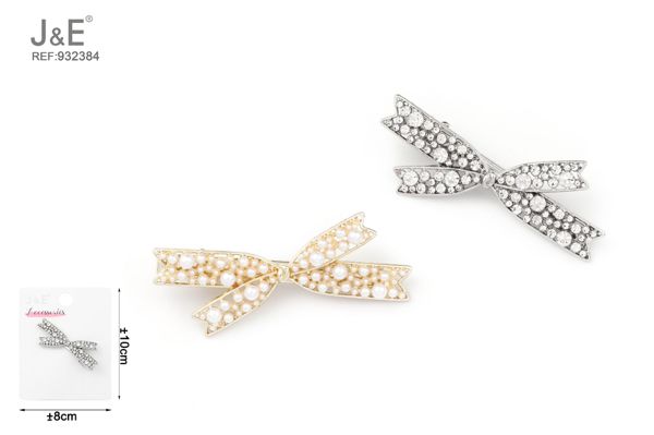 6.5cm pinza de pelo con diamantes forma lazo