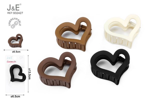 6.5cm pinza de pelo forma corazon