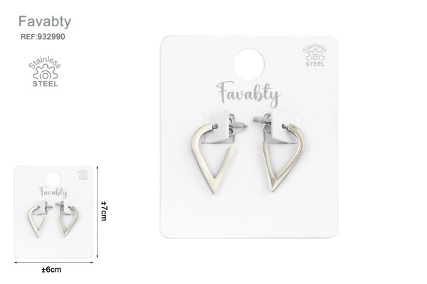 Pendientes aceros plata corazon