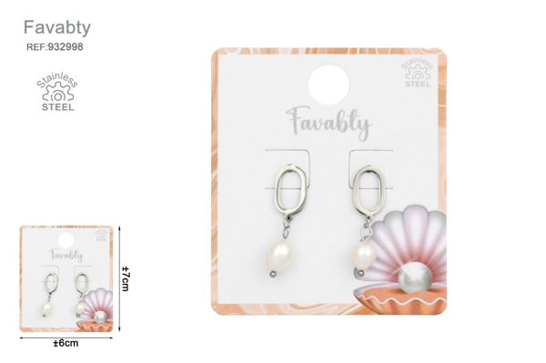 Pendientes aceros plata redonda