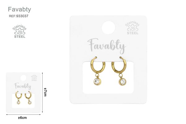 Pendientes aceros oro diamante