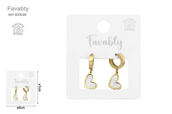 Pendientes aceros oro corazon