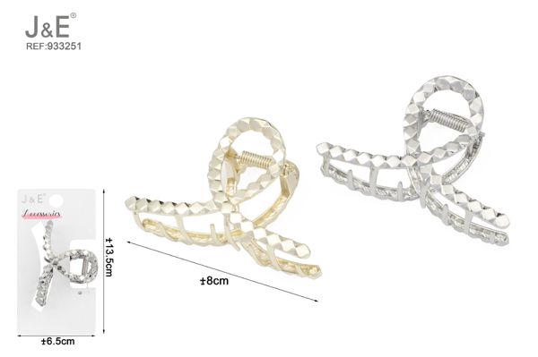 8cm pinza de pelo oro plata