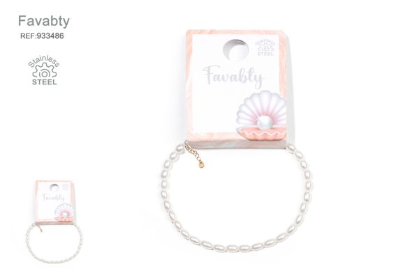 Pulsera simple de perlas oro