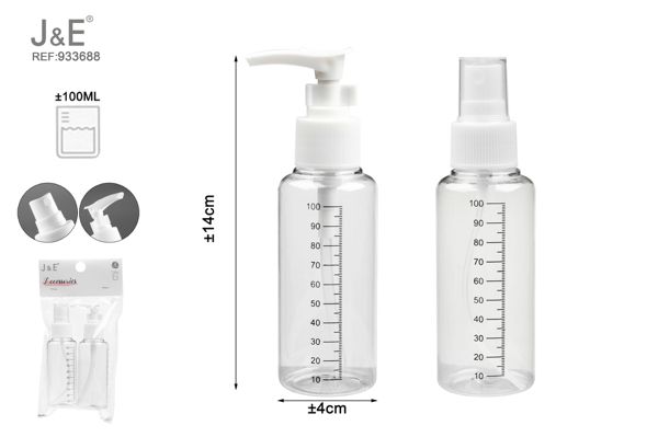 100ml botellas para viaje 2pcs