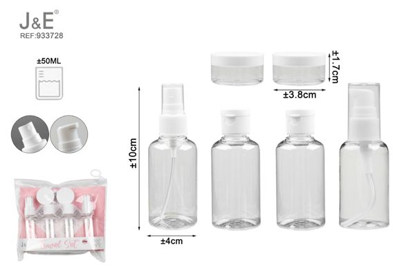 50ml botellas transparentes 6pcs
