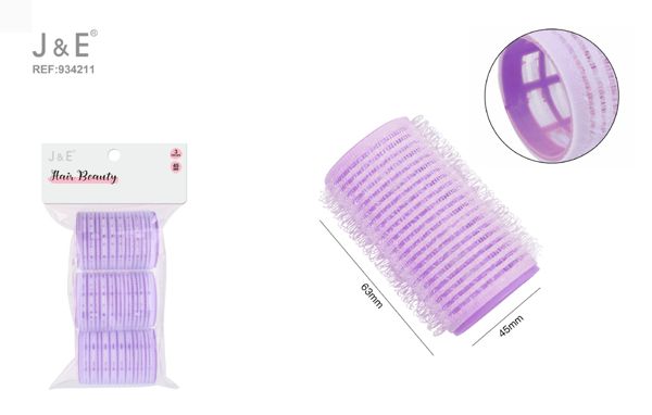 4.5cm set rulos pelo lilas 3pcs