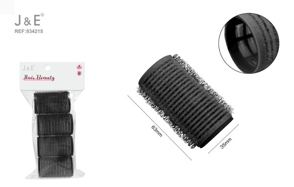 3.5cm set rulos pelo negro 4pcs
