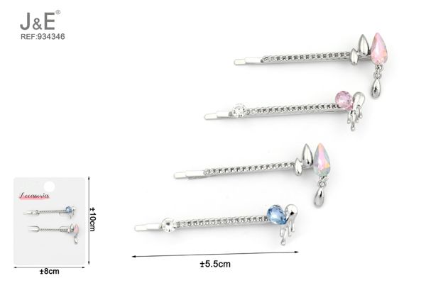 Set pinza de pelo diamantes coloridos 2pcs