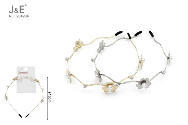13cm diadema con perlas y flores