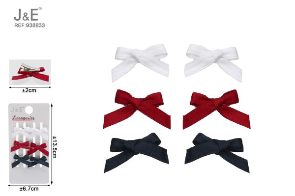 6pcs ±2cm pinza de pelo lazo